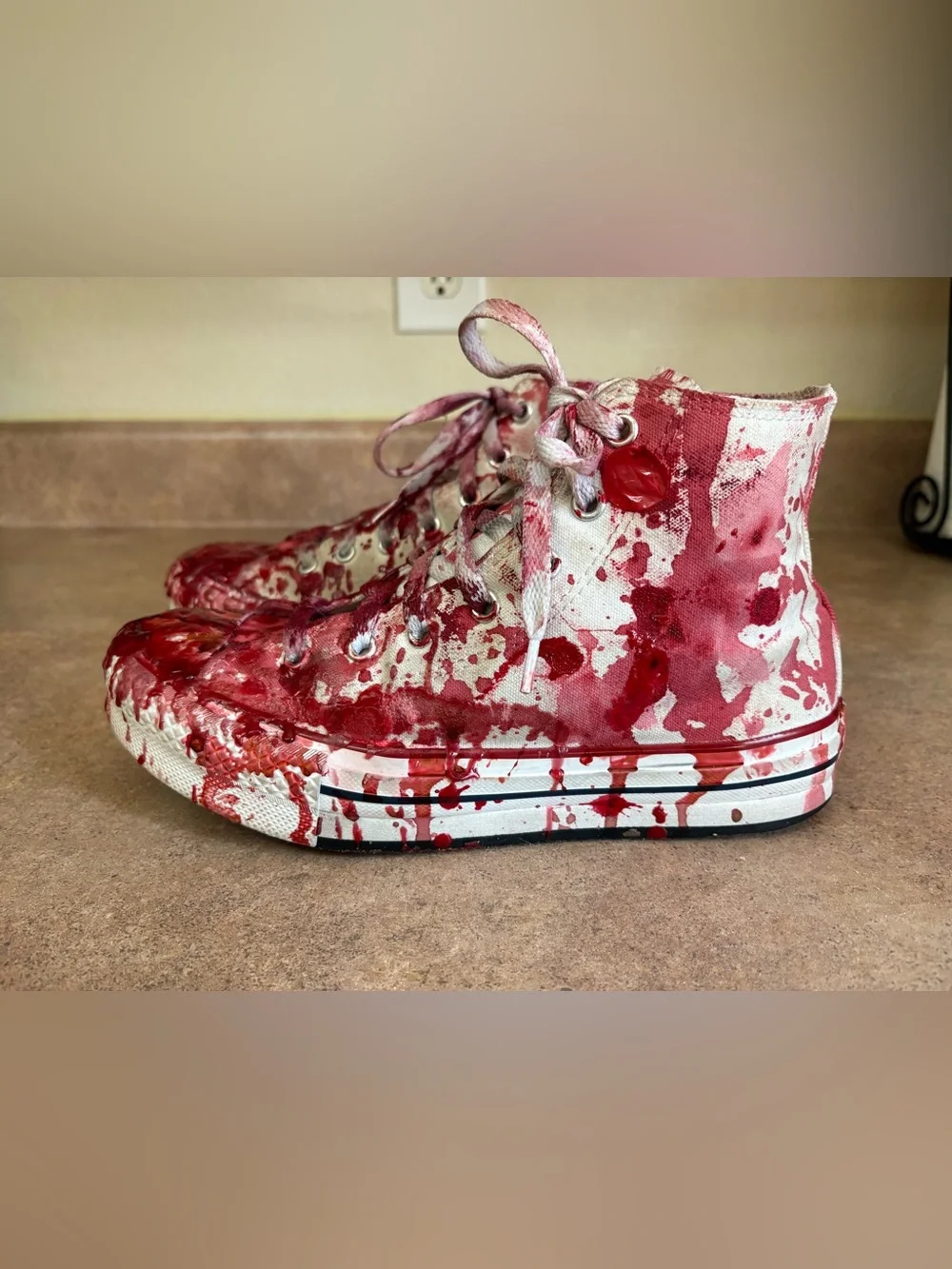 Custom Zombie Converse All Star youth 4.5 Bloody Horror Halloween Costume Shoes